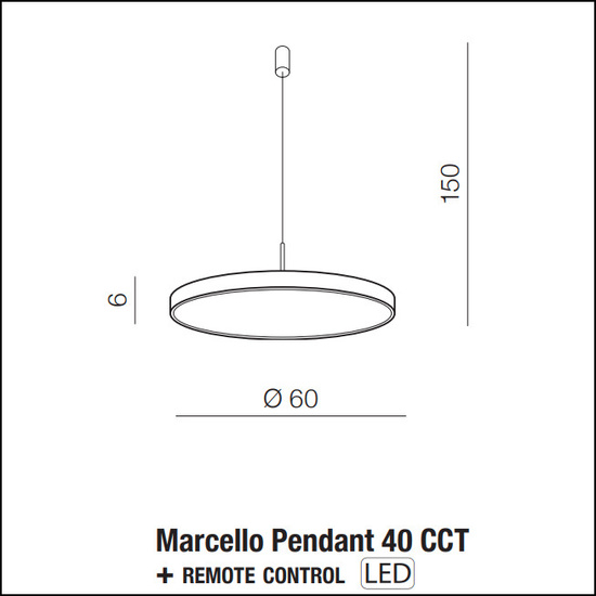 Biała lampa Marcello 60 + pilot do sterowania AZ5090