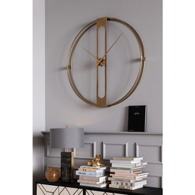 Duży złoty zegar ścienny 107cm Kare Design 60974 