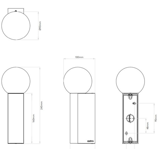 KINKIET ŁAZIENKOWY Ortona Single Matowoczarny