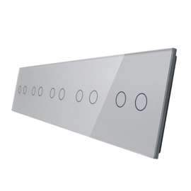 Dziesięcioprzyciskowy srebrny panel szklany 7022222-64 LIVOLO