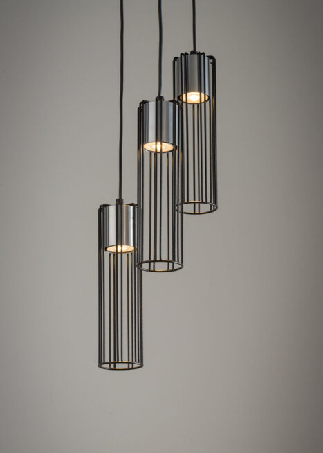 FOBIA 3 lampa wisząca koło czarny/srebrny 33457