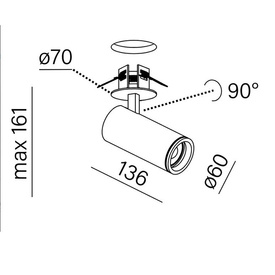 reflektor do zabudowy HYPER zoom LED Ø60 AQform