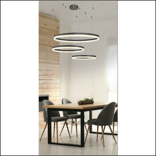 Ściemnialna lampa wisząca Halo 120 + 100 + 80 Gold Azzardo + pilot