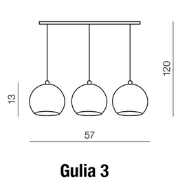 AZZARDO  GULIA 3 CHROM LAMPA WISZĄCA