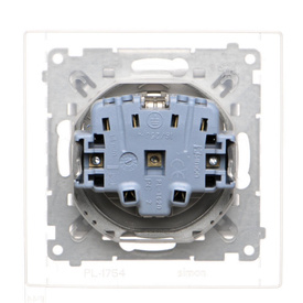 Gniazdo pojedyncze z klapą transparentną typu Schuko Simon 55 