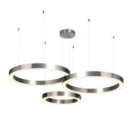 Lampa wisząca CIRCLE 40+60+60 LED na jednej podsufitce nikiel