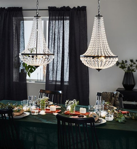 Żyrandol kryształowy GRÄNSÖ Markslojd 107027 czarny