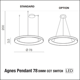 Lampa wisząca Agnes 78 DIMM CCT SWITCH Azzardo AZ5021