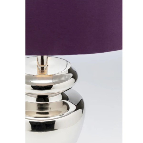 LAMPA STOŁOWA BAROCK Ø45X49 CM SREBRNA - KLOSZ FIOLETOWY - KARE DESIGN