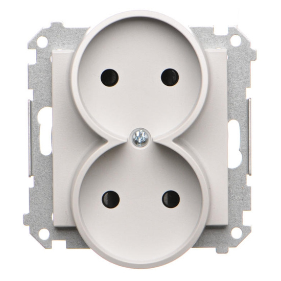 Gniazdo wtyczkowe podwójne bez uziemienia Simon 55 TG2MCZ.01/114