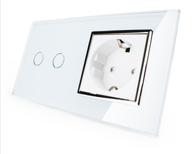 WL-702G-61-cr ZESTAW LIVOLO dwuprzyciskowy włącznik dotykowy z gniazdem