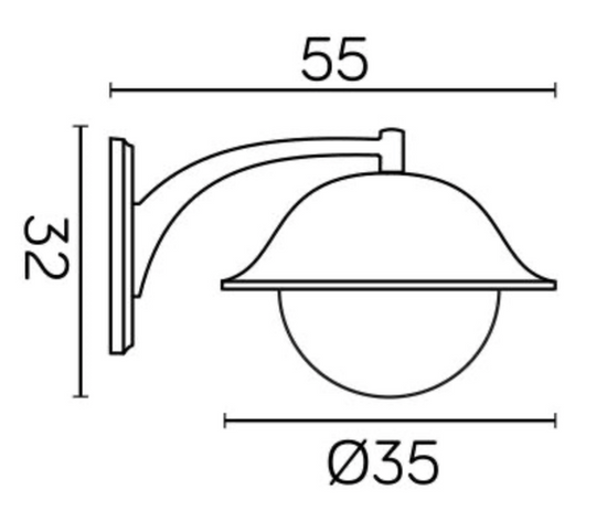 Kinkiet ogrodowy PRINCE MAX K 3012/1/O-BD SU-MA
