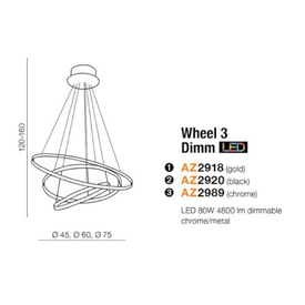 Nowoczesna lampa wisząca Weel 3 Chrom Azzardo