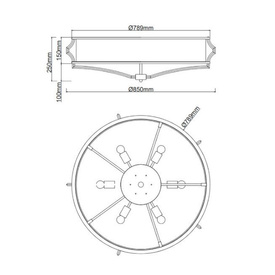 Plafon Stesso PL Gold / Nero L styl NOWOJORSKI