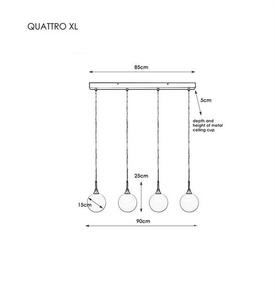  Lampa wisząca Quattro XL Markslojd 107762 czarny