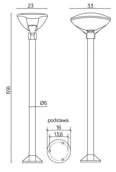 Lampa stojąca zewnętrzna TEO 1 SU-MA