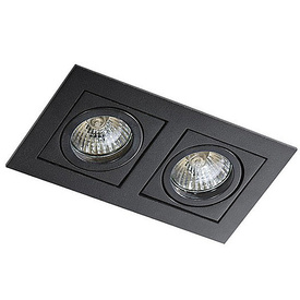 Czarny podwójny wpust sufitowy PACO 2 Azzardo