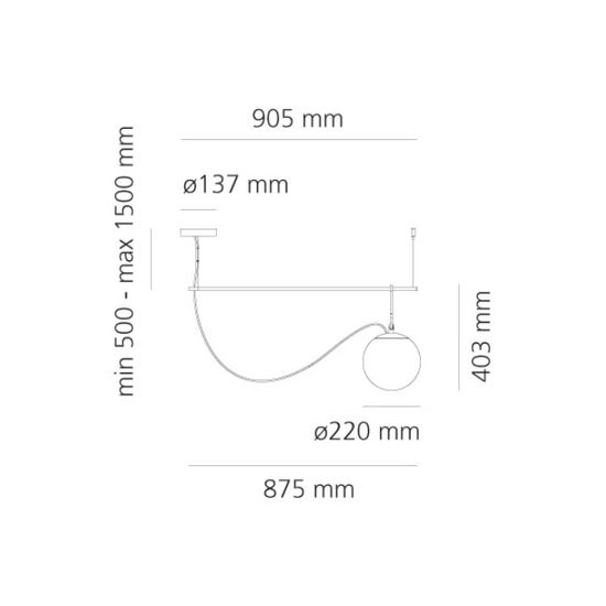 Lampa wisząca ze szkła dmuchanego NH S2 22 Artemide