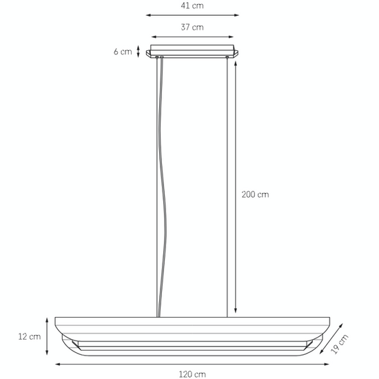 Lampa wisząca liniowa APOLIN 120 cm, czarno-biała KASPA