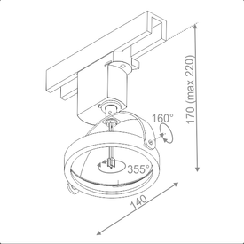 Oprawa track CERES 111 złoty AQUAFORM