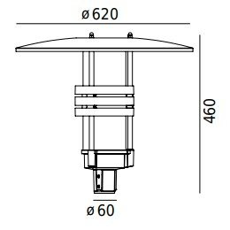 Oprawa masztowa Visby Norlys art. 577 grafit