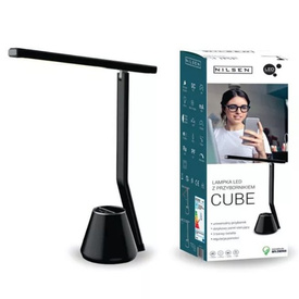 Lampka biurkowa LED Cube Nilsen z przybornikiem czarna