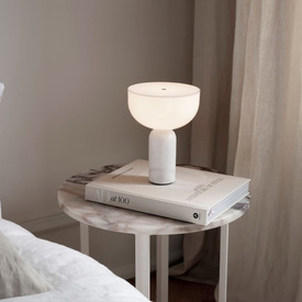 KIZU LAMPA STOJĄCA bezprzewodowa biały Marmur New Works