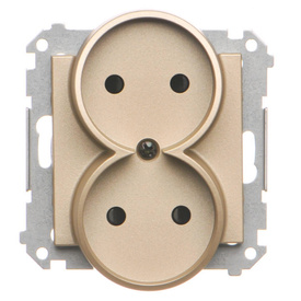 Gniazdo wtyczkowe podwójne bez uziemienia Simon 55 TG2MCZ.01/144