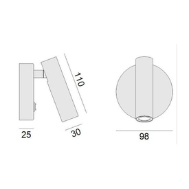 Kinkiet RID WL2 z włącznikiem Zaho Lighting