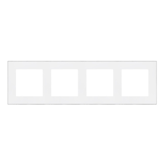 Ramka czterokrotna Simon 55 DUO biało-chromowa