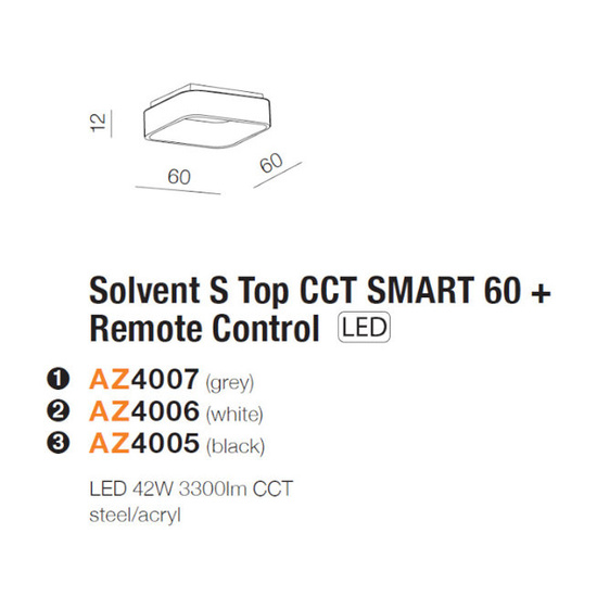 Lampa sufitowa Solvent S 60 cm Azzardo Smart WiFi