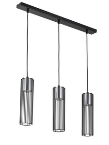 FOBIA 3 lampa wisząca prosty czarny/ srebrny 33454