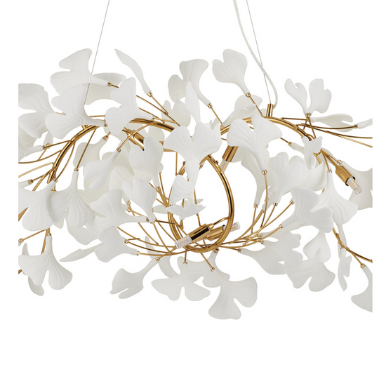 Lampa wisząca Botanika WAVE złoto - biała 125cm 