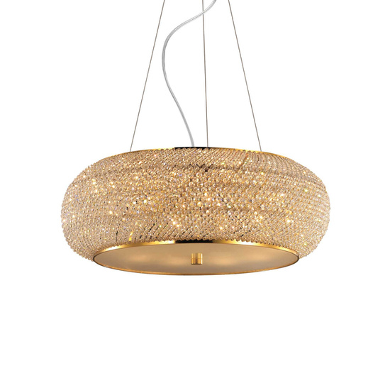 KRYSZTAŁOWA LAMPA WISZĄCA PASHA' SP14 ORO 164984  IDEAL LUX 