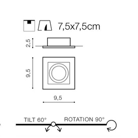 Wpust sufitowy Azzardo PACO 1 czarny Azzardo