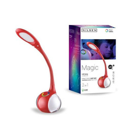 Czerwona lampka biurkowa LED Nilsen Magic RGB 256 barw
