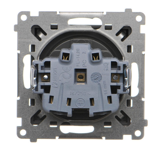 Gniazdo pojedyncze z klapką transparentną Simon 55