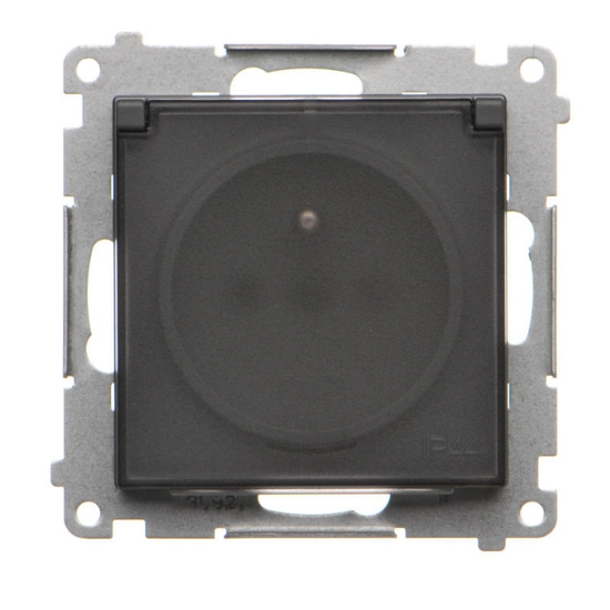 Gniazdo pojedyncze z klapką transparentną Simon 55