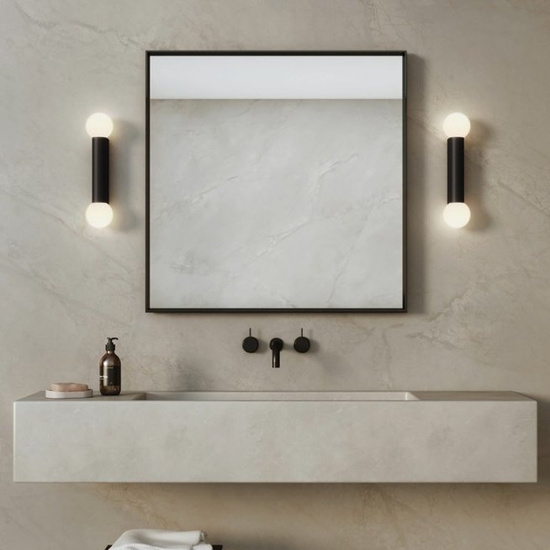 KINKIET Ortona IP44 Twin Matowoczarny