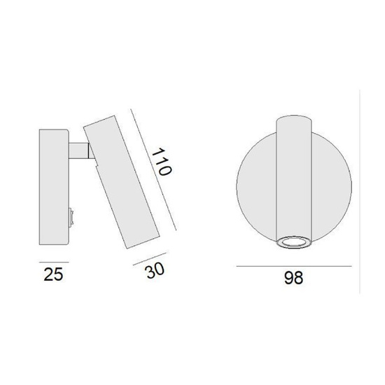 Kinkiet RID WL2 z włącznikiem Zaho Lighting
