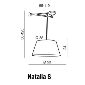 Lampa wisząca Natalia S Black 