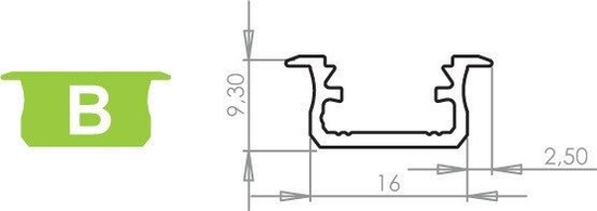 Profil wpuszczany biały lakierowany typ B 2 metry
