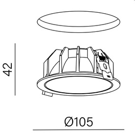 SIRCA 10 LED M930 59° wpuszczana białym odbłyśnikiem AQform