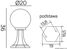 Kinkiet zewnętrzny KULE CLASSIC K 4011/1/K 250 SU-MA