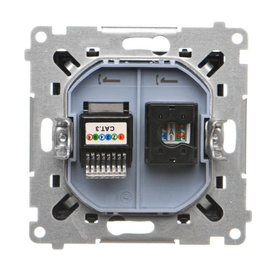 Gniazdo komputerowe RJ45 kat. 5e + telefoniczne RJ12 Simon 55 