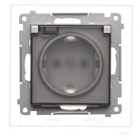 Gniazdo pojedyncze z klapą transparentną typu Schuko Simon 55