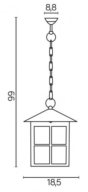 Lampa wisząca zewnętrzna WENECJA K 1018/1/KW SU-MA