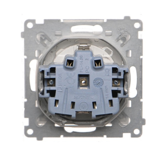 Gniazdo pojedyncze z klapą transparentną typu Schuko Simon 55