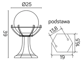 Lampa stojąca KULE Z KOSZEM K 4011/1/KPO SU-MA