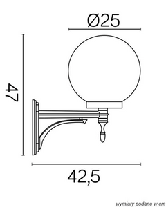 Kinkiet zewnętrzny KULE CLASSIC K 3012/1/K 250 U SU-MA